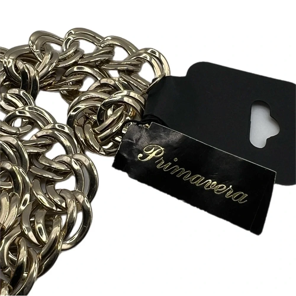 Primavera | Vintage Double Link Gold Tone Chain Necklace